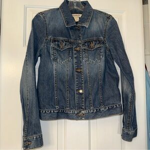 Abercrombie & Fitch Denim Jacket Women’s Size Small Distressed Cropped Preppy